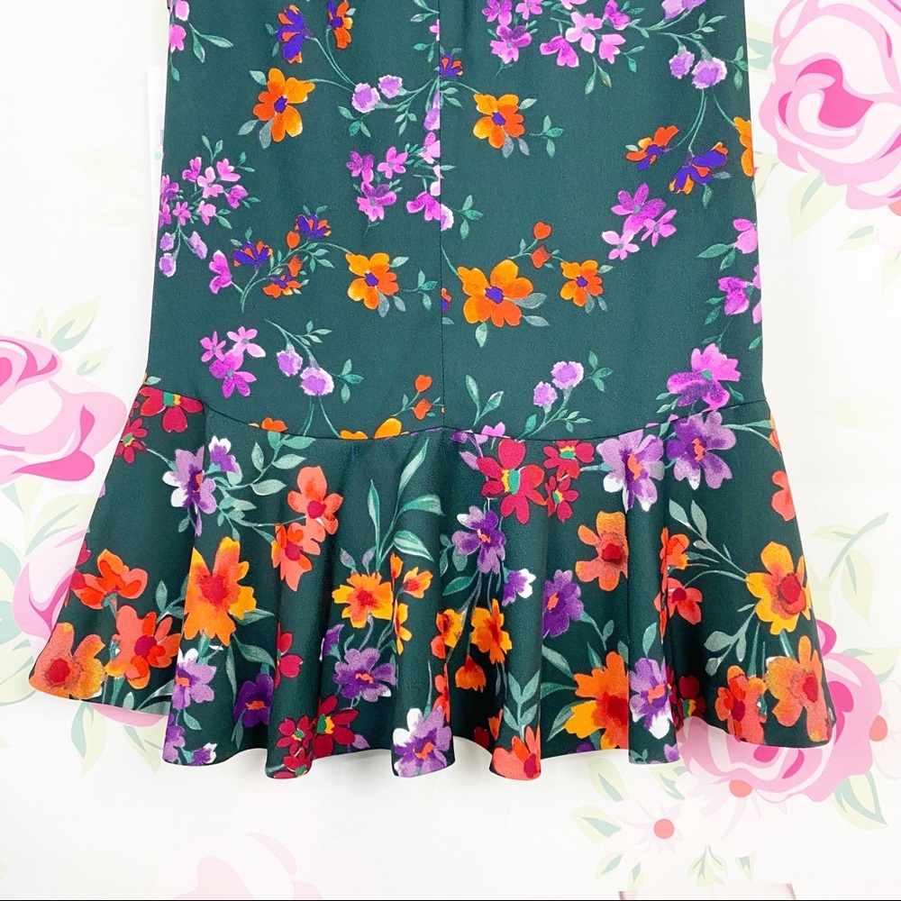 NEW Calvin Klein Floral Print Faux Wrap Dress - Picture 8 of 15